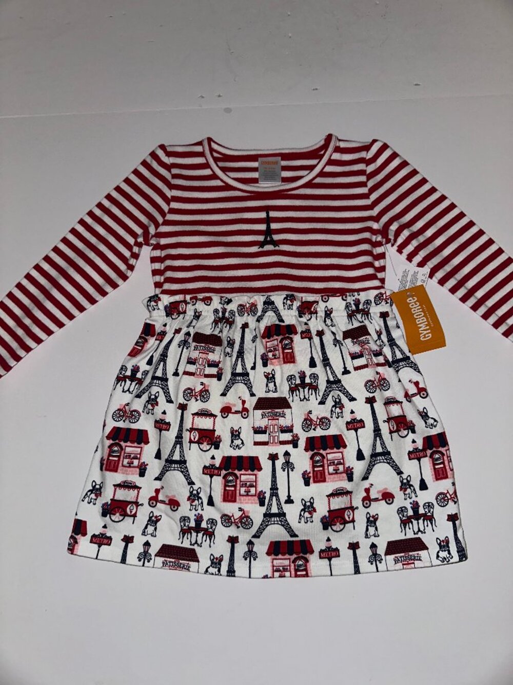 Gymboree EIFFEL TOWER Paris Frenchie Bicycle NWT Girl Size 18-24 months Dress